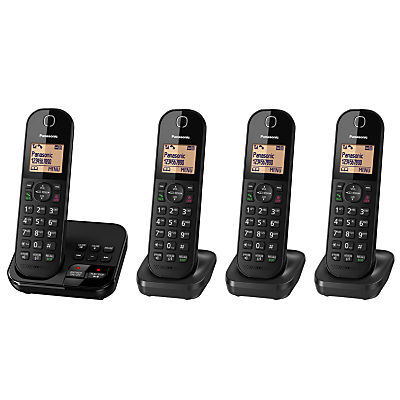 Panasonic KX-TGC424EB Digital Cordless Telephone with 1.6 Backlit LCD Screen, Nuisance Call Blocker & Answering Machine, Quad DECT